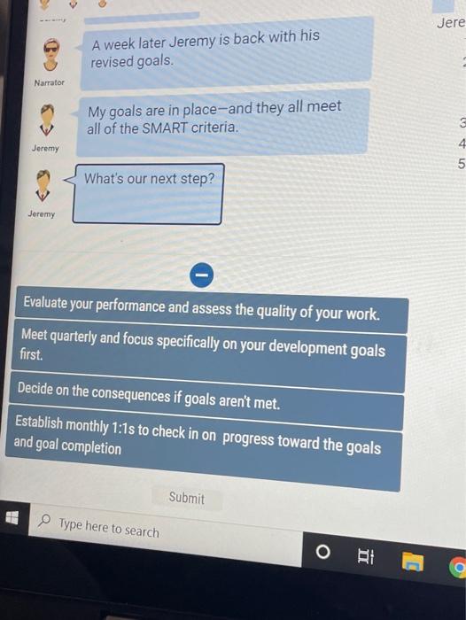 answer question A. Evaluate your performance.. B.