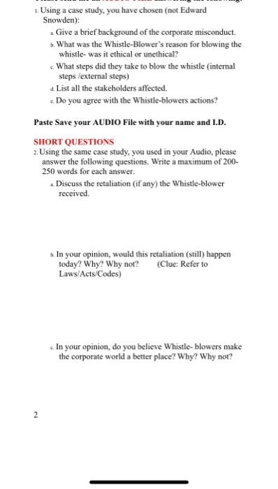 Using a case study, you have chosen (not Edward