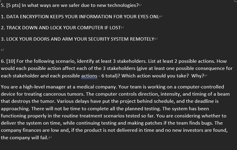 Please answer Question 6,thx! 5. [5 pts] In what