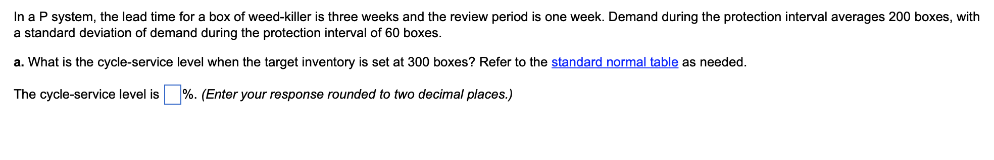 In a P system, the lead time for a box of