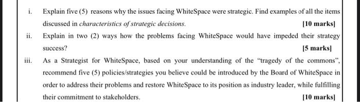 business policy i. Explain five (5) reasons why