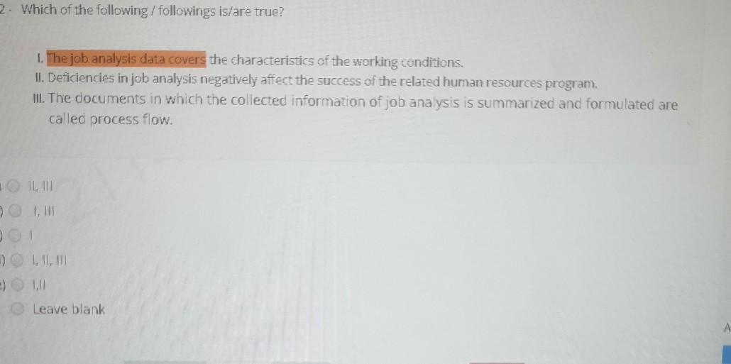 2. Which of the following I followings istare