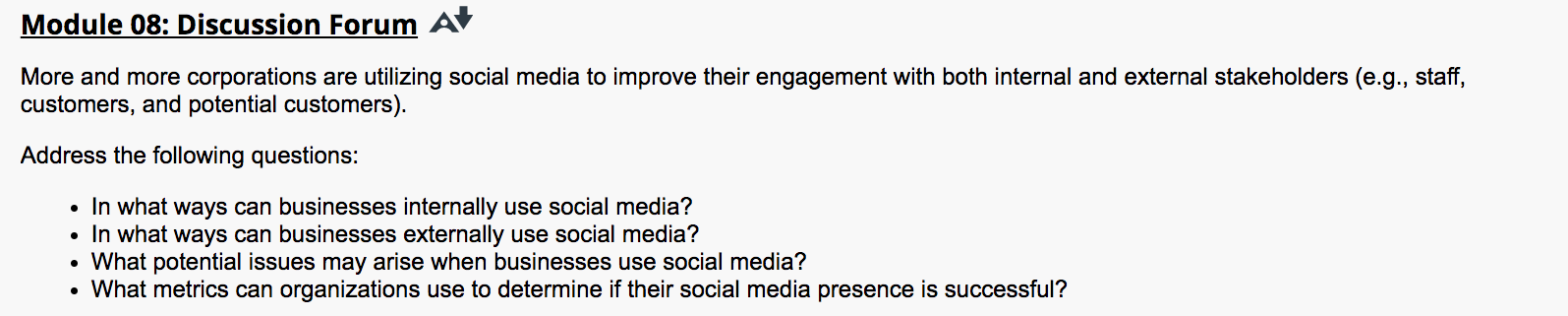 Module 08: Discussion Forum Ar More and more