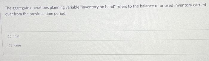 The aggregate operations planning variable