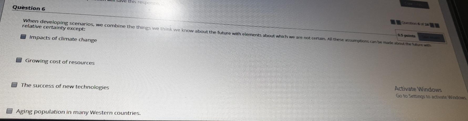 Question 5 0.5 points Save Answer