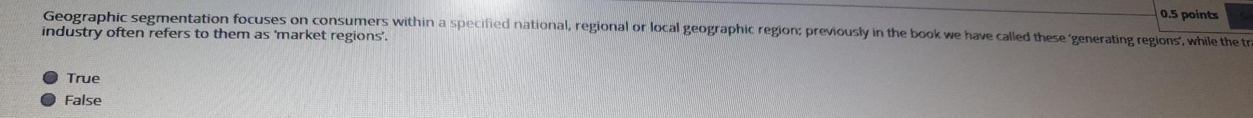Question 5 0.5 points Save Answer
