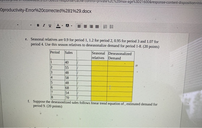 MGMT 360 Homework 1 Forecasting and productivity
