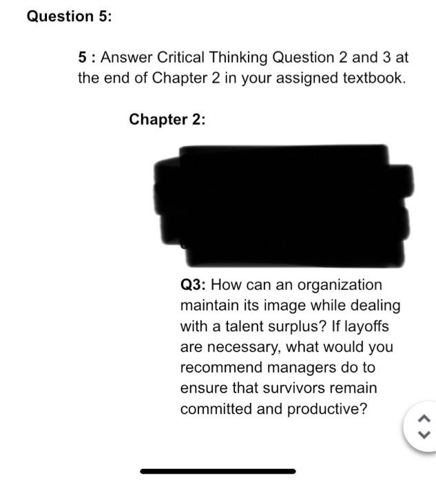 Question 5: 5: Answer Critical Thinking Question