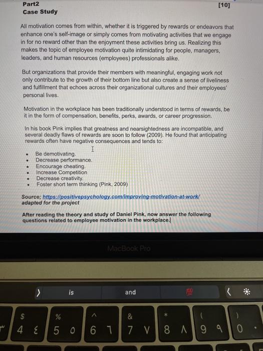 Part2 [10] Case Study All motivation comes from