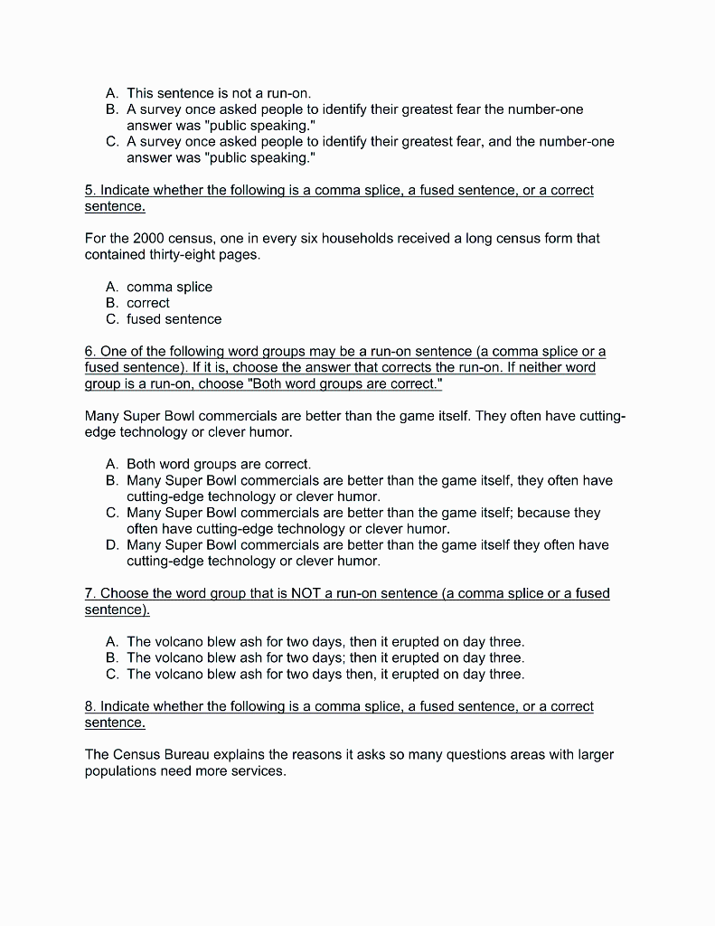 ENGL 1102/McCaffrey Comma Splices & Run-ons 1.