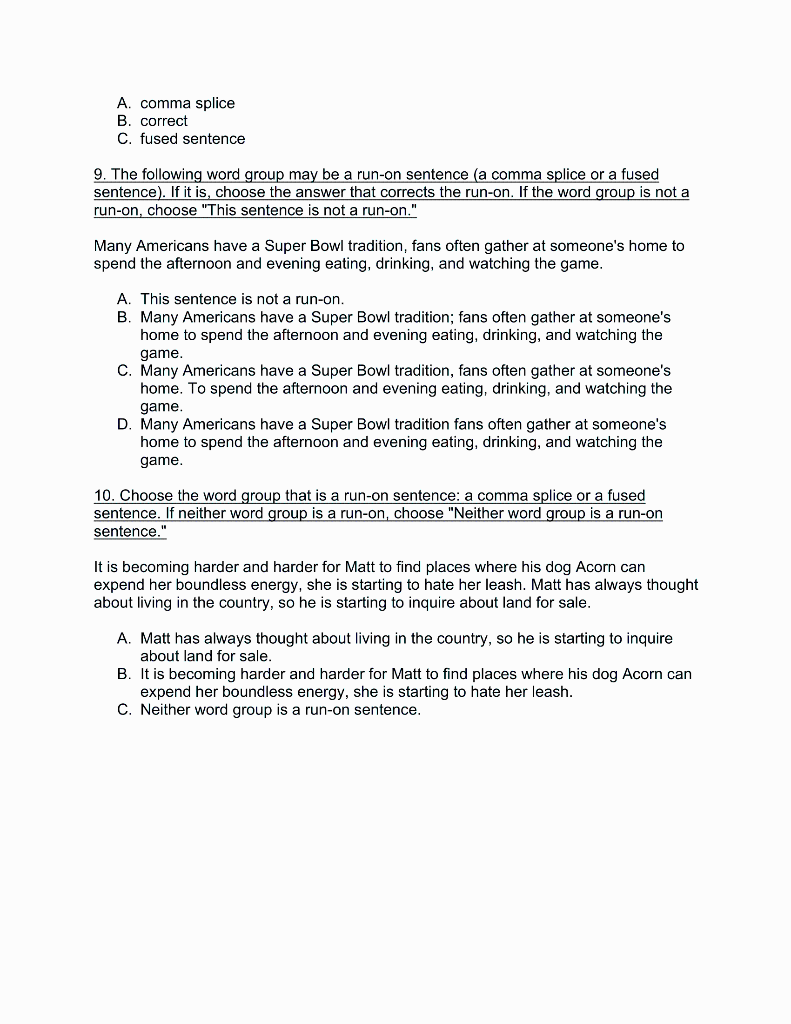 ENGL 1102/McCaffrey Comma Splices & Run-ons 1.