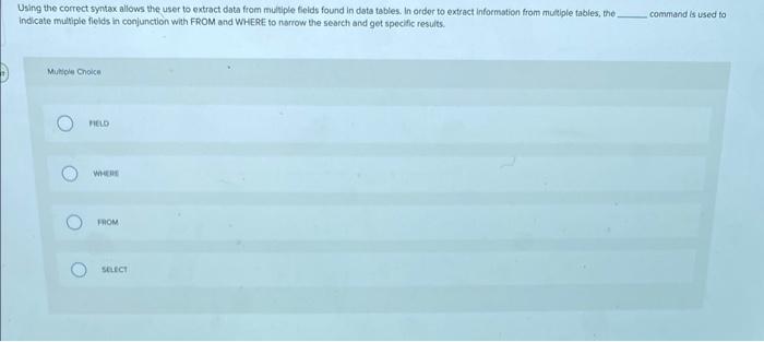 Using the correct syntax allows the user to