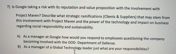 7) Is Google taking a risk with its reputation