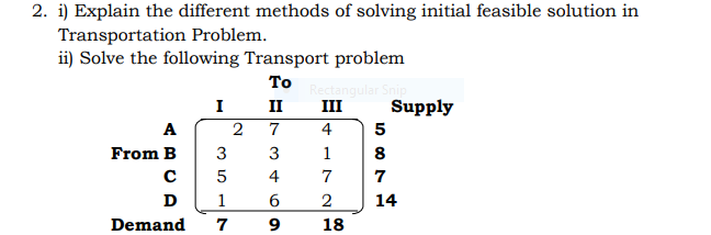 2. i) Explain the different methods of solving