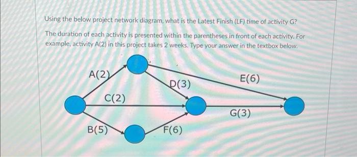 Using the below project network diagram, what is