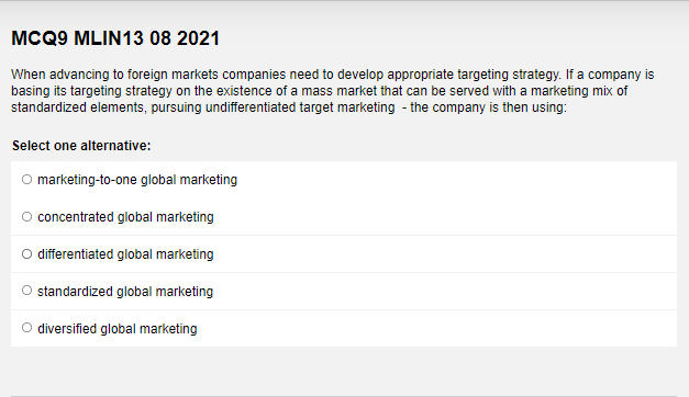 MCQ7 MLIN13 08 2021 Marketers utilize three basic