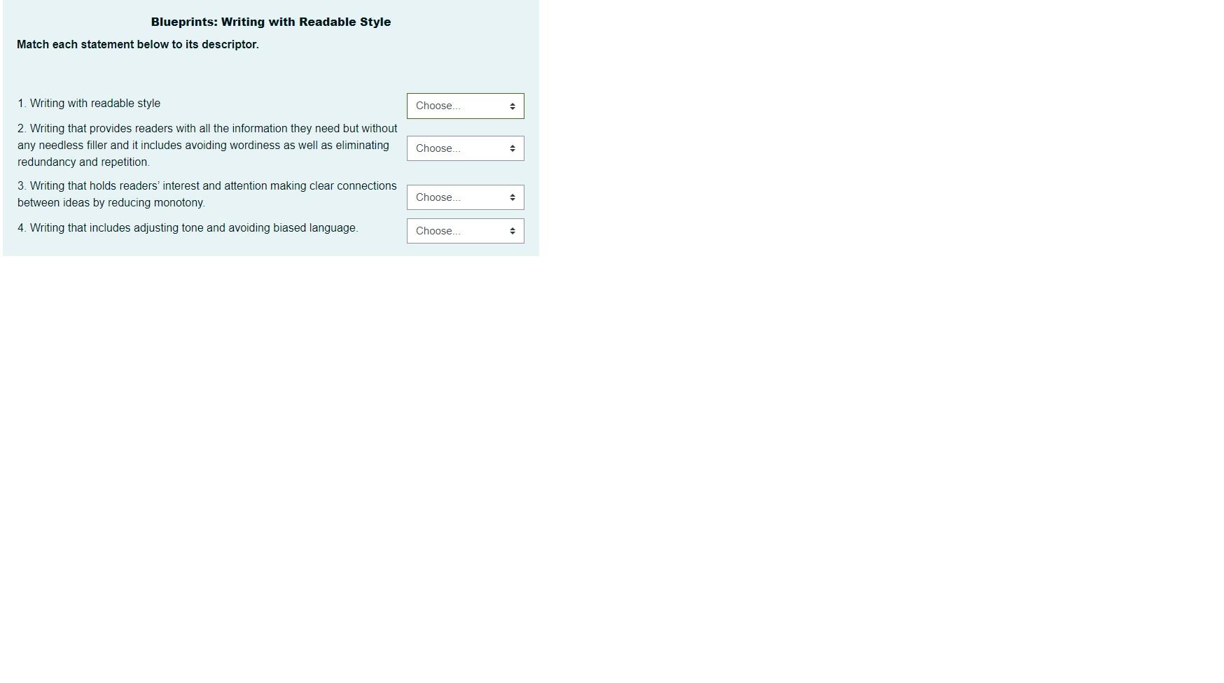 Blueprints: Writing with Readable Style Match