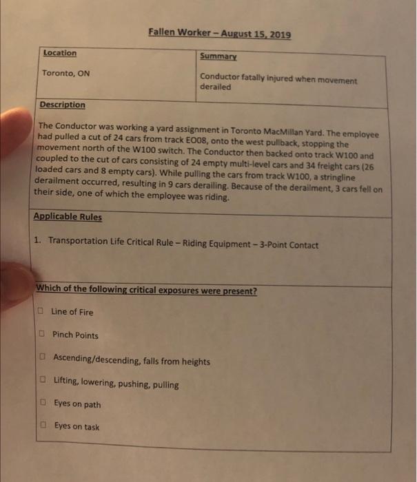 Train Conductor I'm not sure if I was clear. If a