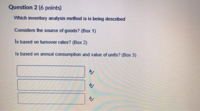 Question 1 (4 points) Identify four ways to get