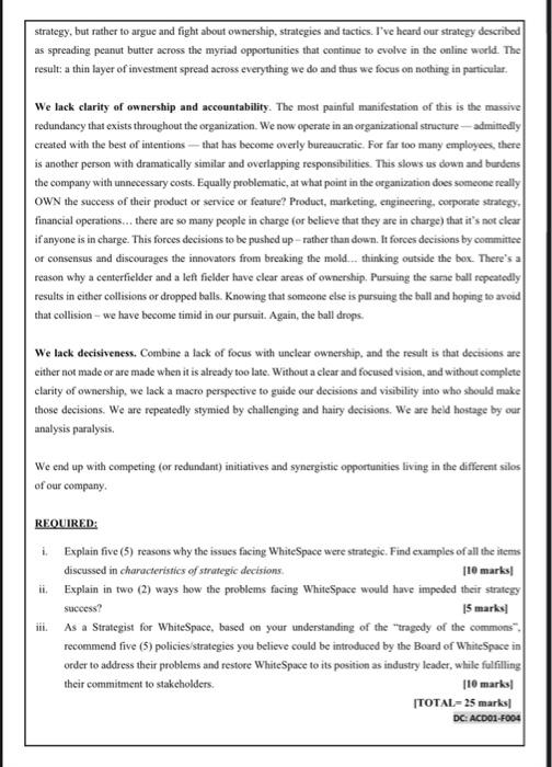 THE COURSE IS BUSINESS POLICY AND STRATEGY CASE