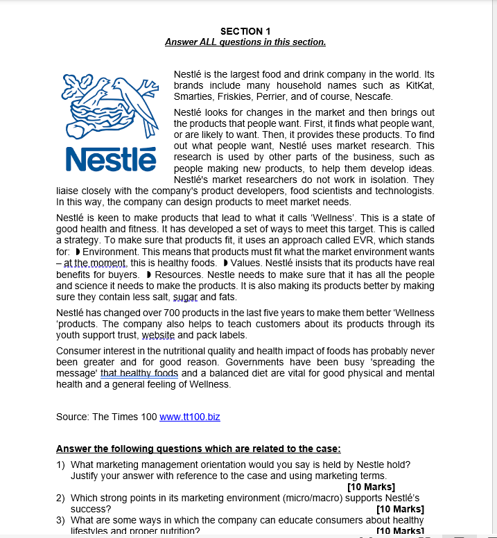 SECTION 1 Answer ALL questions in this section.