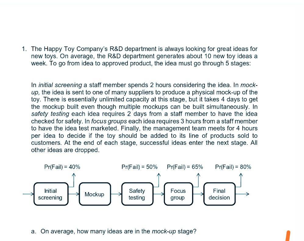 Do all 3 1. The Happy Toy Company's R&D