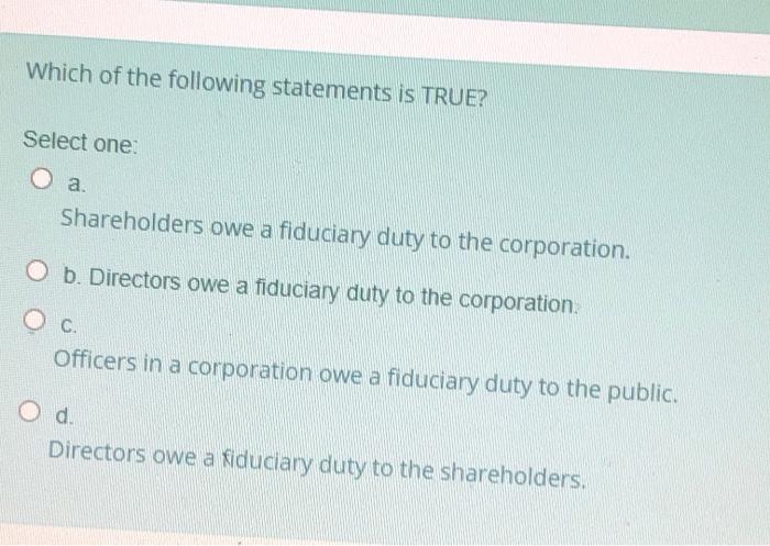 Which of the following statements is TRUE? Select