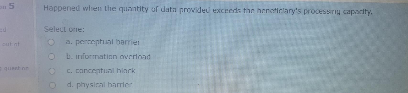 on 5 Happened when the quantity of data provided