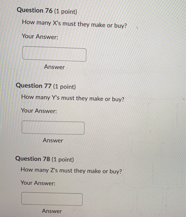 Each widget manufactured requires three A's and