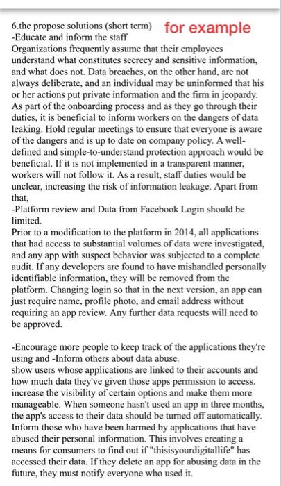 kindly give 3 long-term proposed solutions on