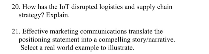 20. How has the IoT disrupted logistics and