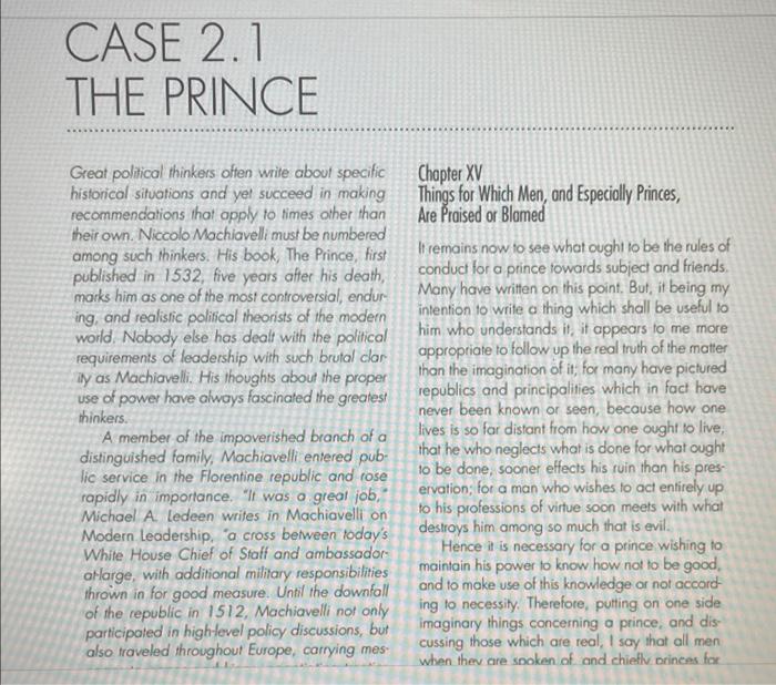 Closing Case 2.1 (The Prince) at the End of