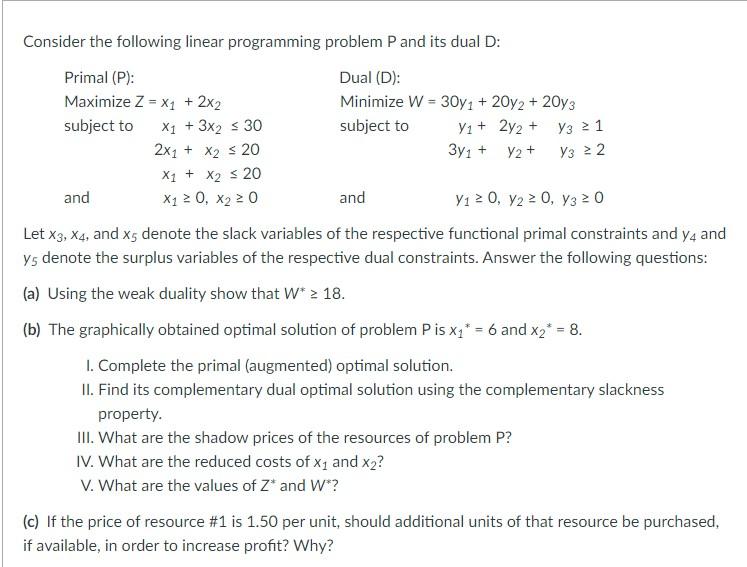 Y3 22 Consider the following linear programming
