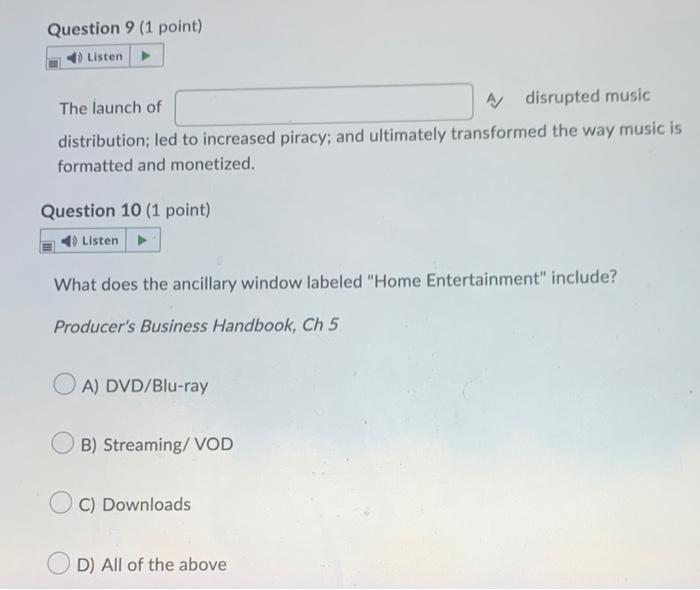 Question 7 (1 point) 4) Listen Which window has
