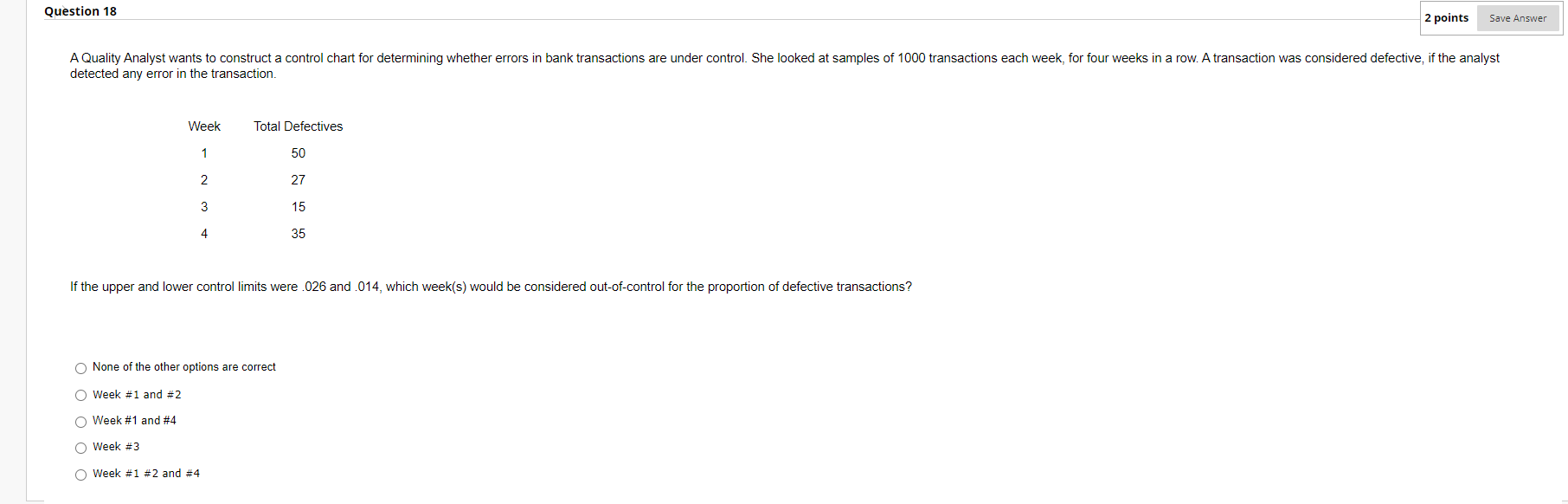 If the upper and lower control limits were .026