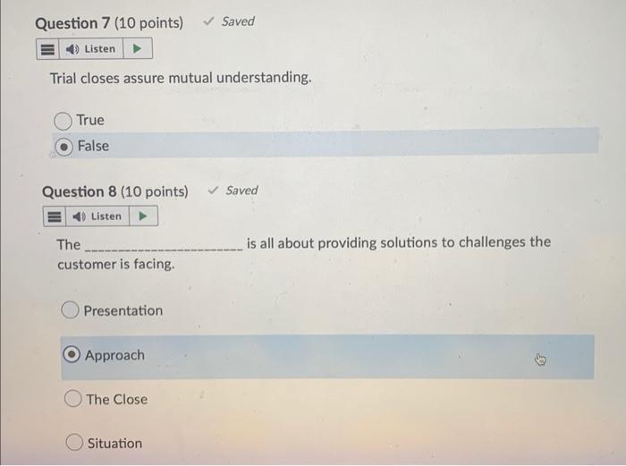 Question 7 (10 points) Saved E4Listen Trial