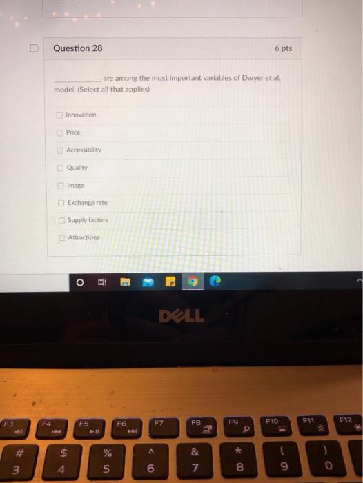 Question 28 6 pts are among the most important