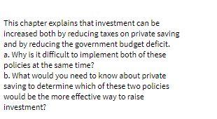 This chapter explains that investment can be