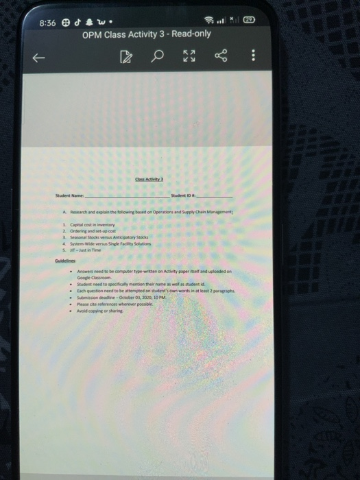 1. Capital cost in inventory 2. Ordering and