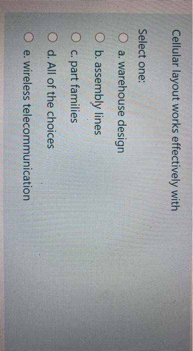 Cellular layout works effectively with Select