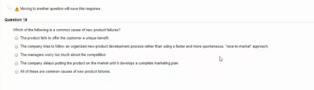 Moving to another question will save this