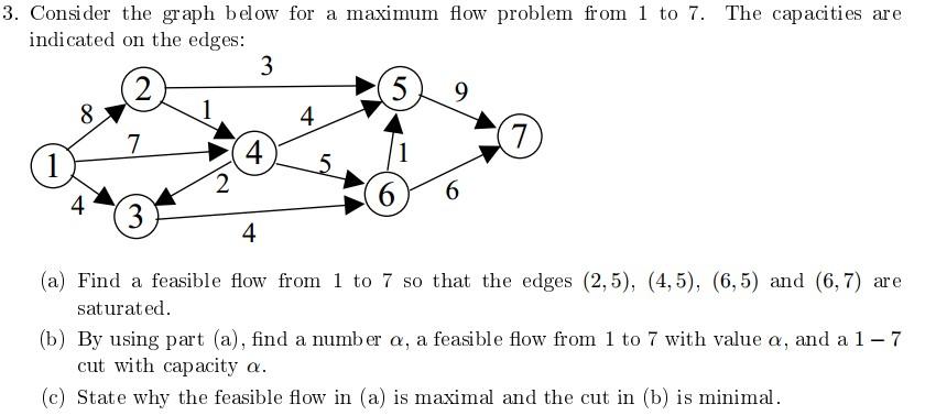 2 3. Consider the graph below for a maximum flow