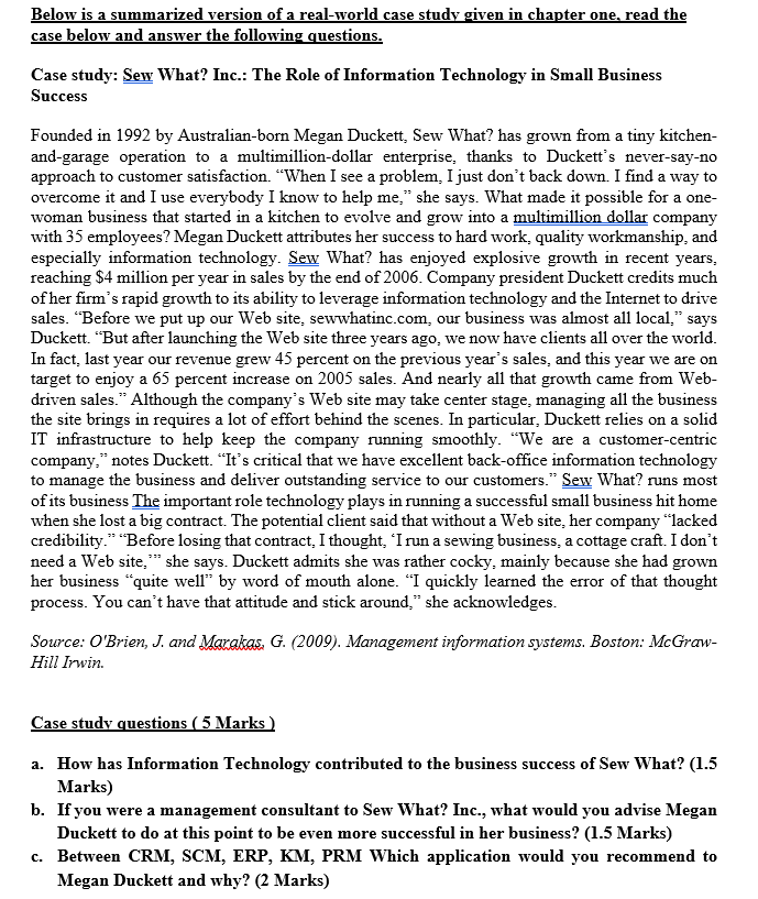 Below is a summarized version of a real-world