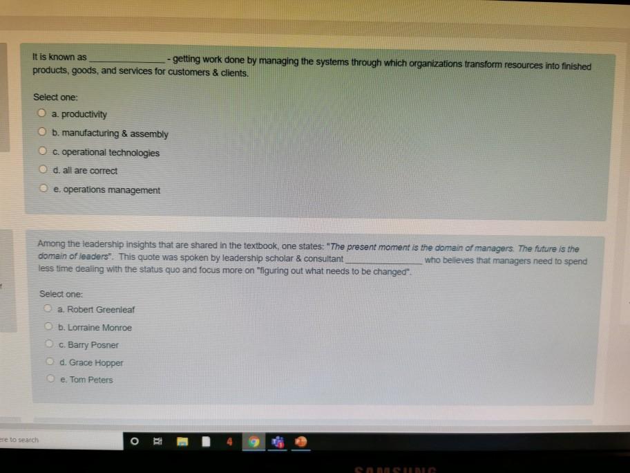 It is known as - getting work done by managing