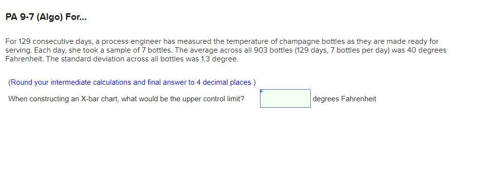 For 129 consecutive days, a process engineer has