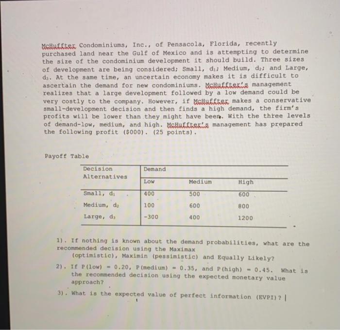 answer questions 1 through 3 Mchutter