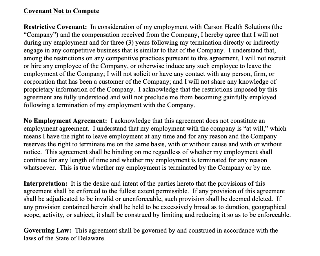 The issue of the enforceability of covenants not