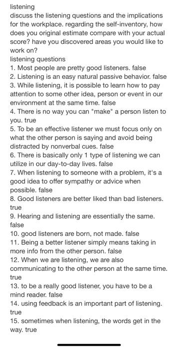 listening listening discuss the listening