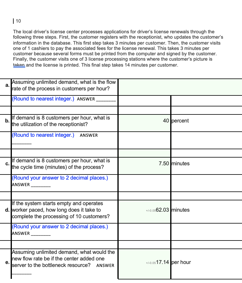 | 10 The local driver's license center processes