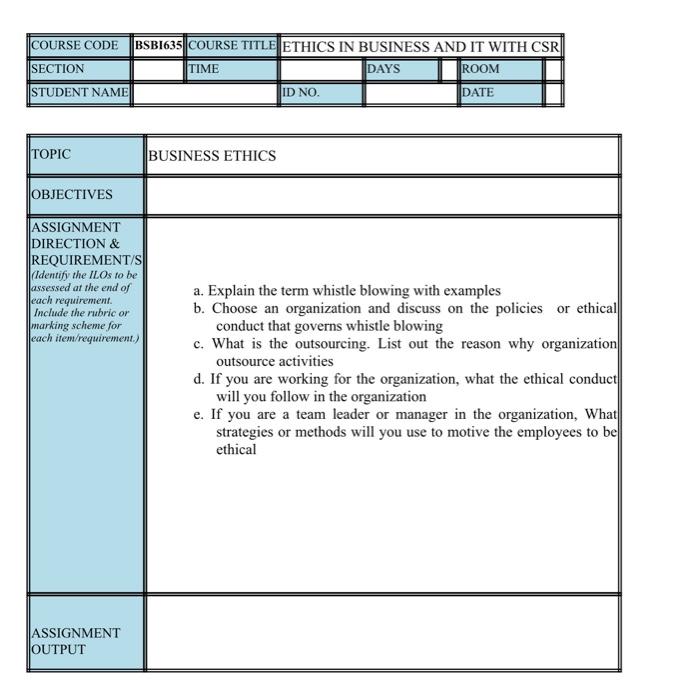 a. Explain the term whistle blowing with examples